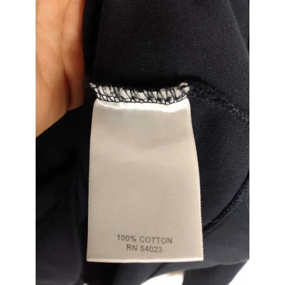 Banana Republic Men's L 1/4 Zip Sweater Blue Navy‎  with Leather Zipper Pull